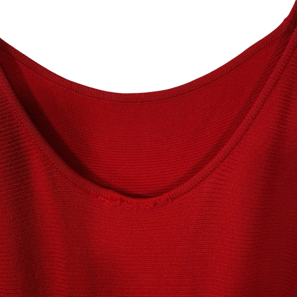 STAUD NWT red knit sleeveless ellison midi dress XS - Picture 9 of 13